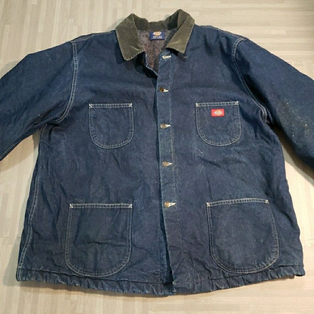 Dickies Denim Blanket Lined Chore Field Jacket Mens XXX L arge Pockets